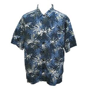 Blue HAWAIIAN Mens (Size XL) Floral Short Sleeve Button Front Aloha Hawaii Shirt